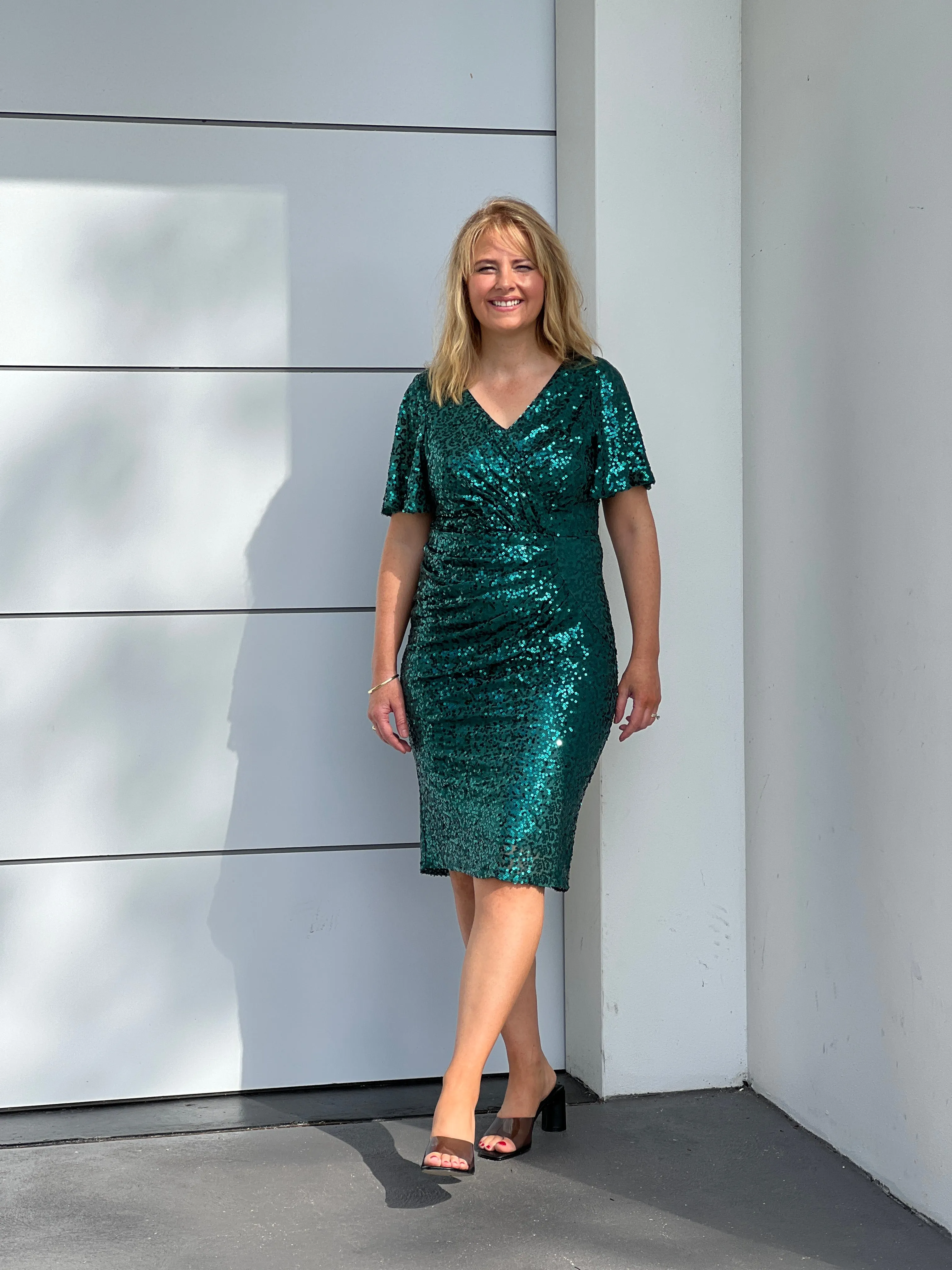 Olympia Emerald Sequin Evening Dress