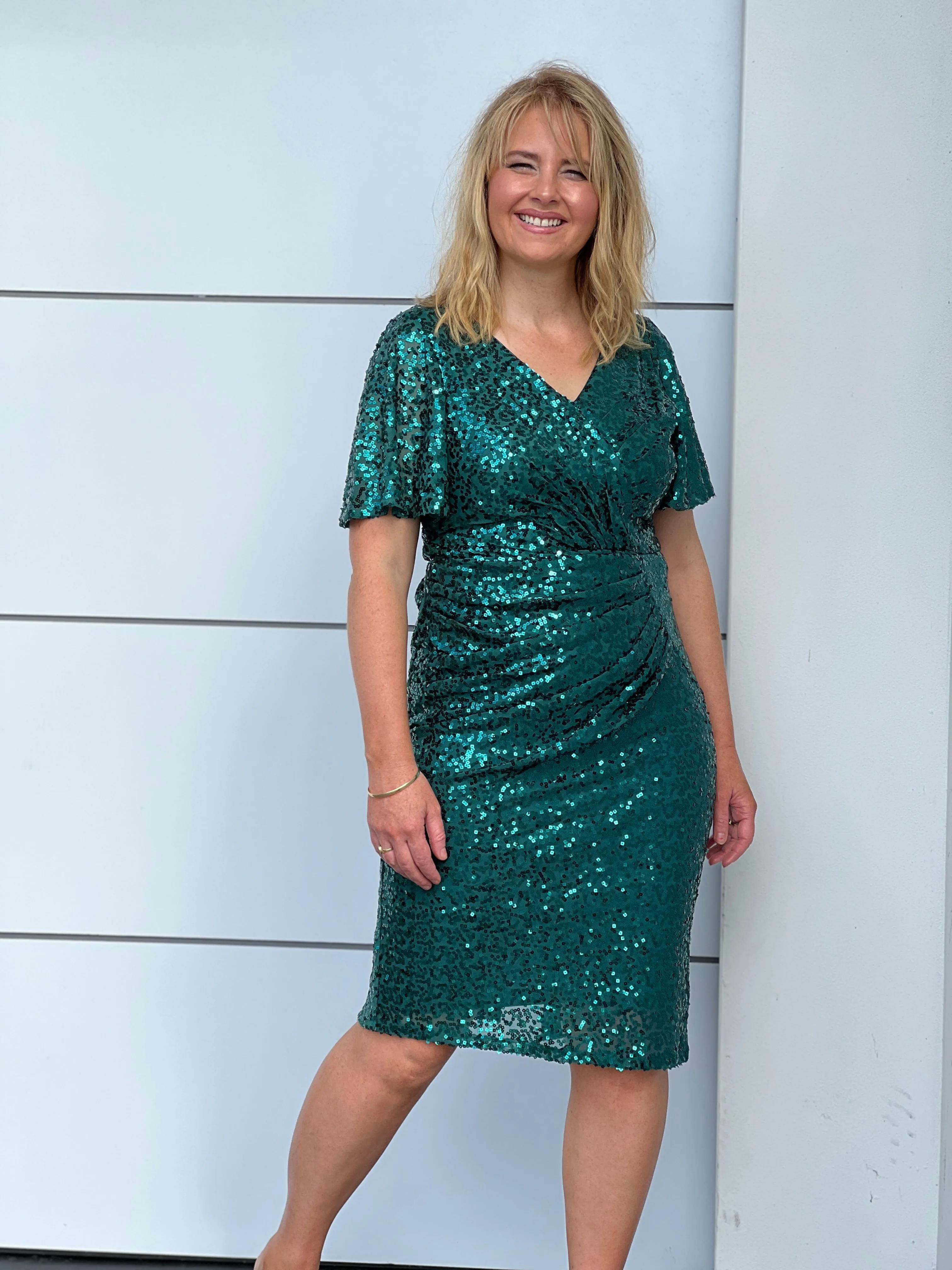 Olympia Emerald Sequin Evening Dress