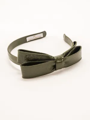 Paige Bow Headband - Olive
