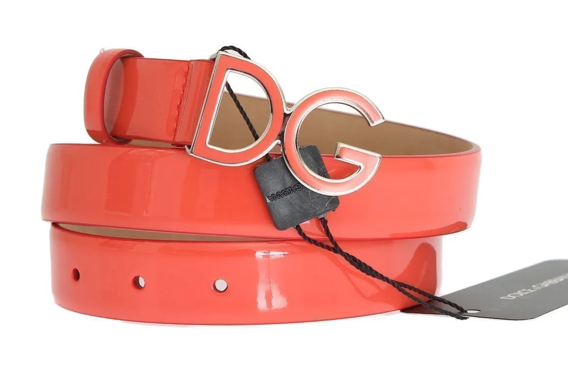 Peach Patent Leather Belt