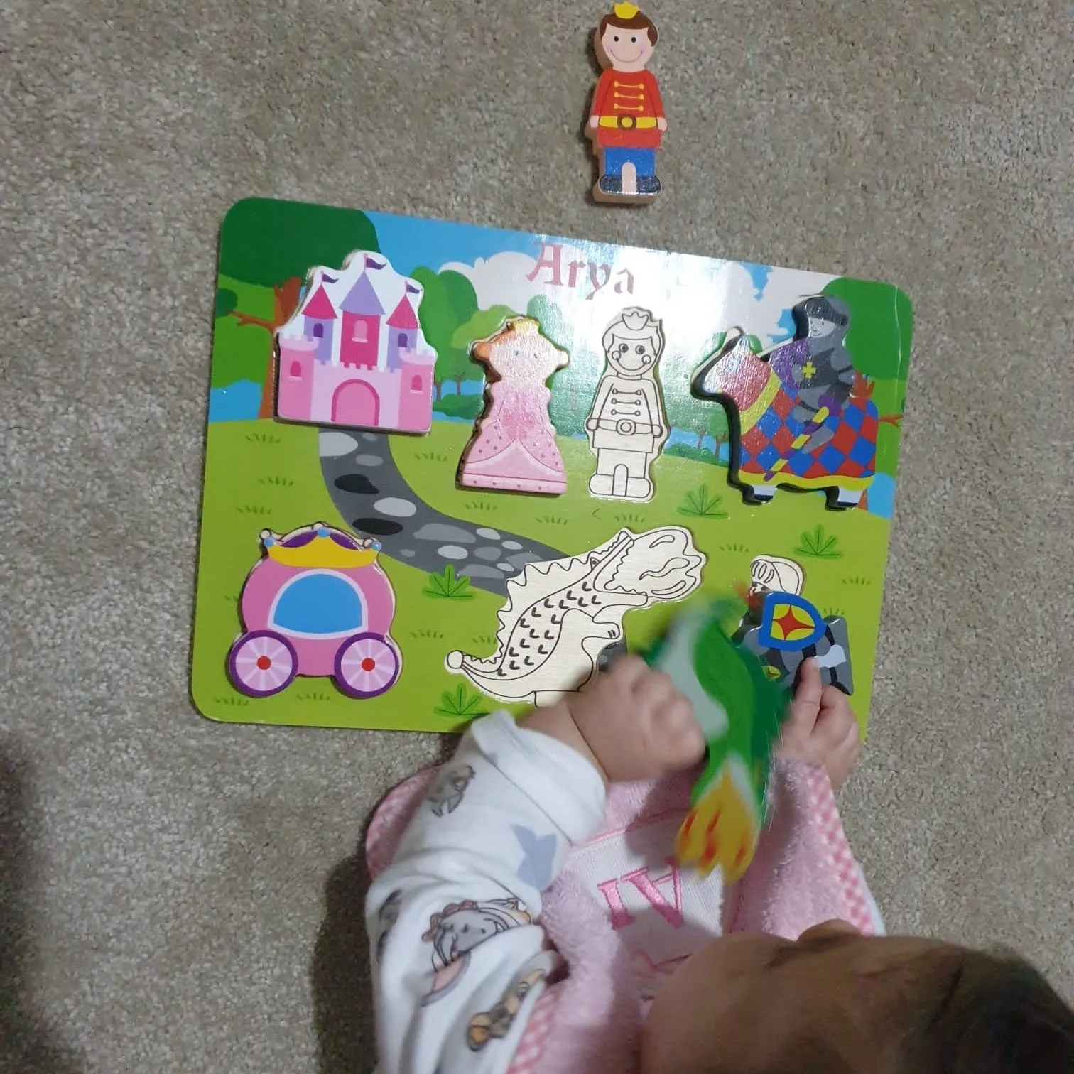 Personalised  Princess and Knight Chunky Wooden Puzzle