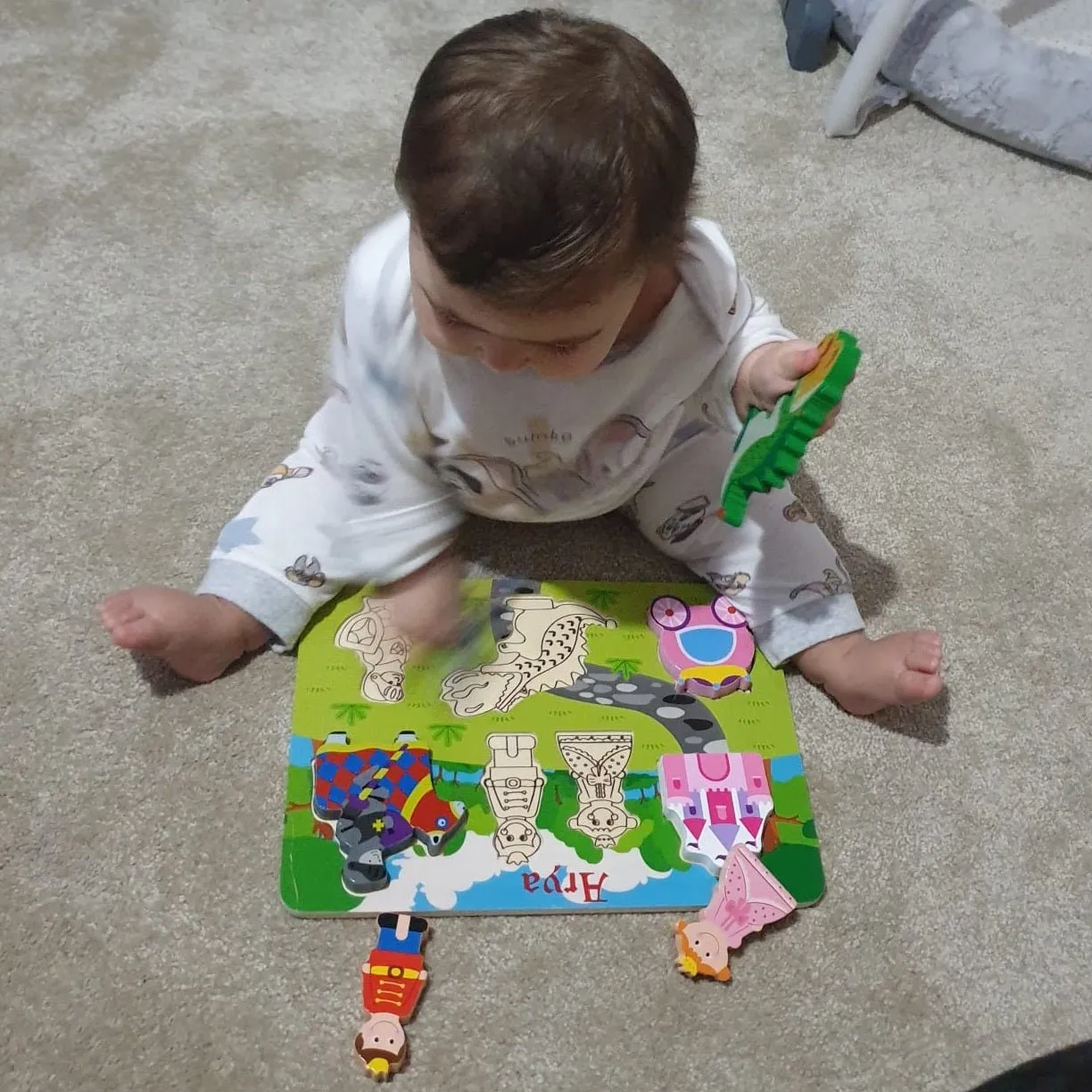 Personalised  Princess and Knight Chunky Wooden Puzzle
