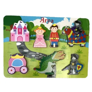 Personalised  Princess and Knight Chunky Wooden Puzzle
