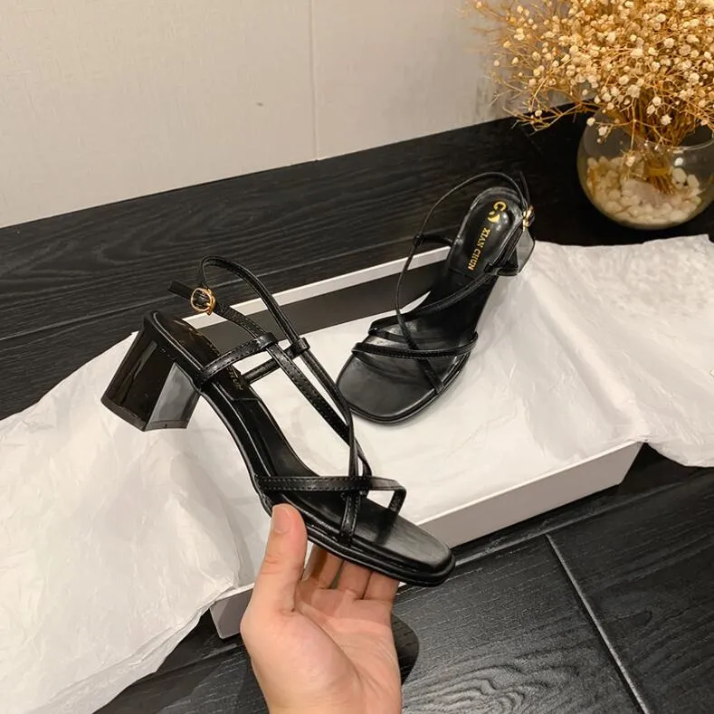Petite Feet Strappy Block Heel Summer Sandals ES116