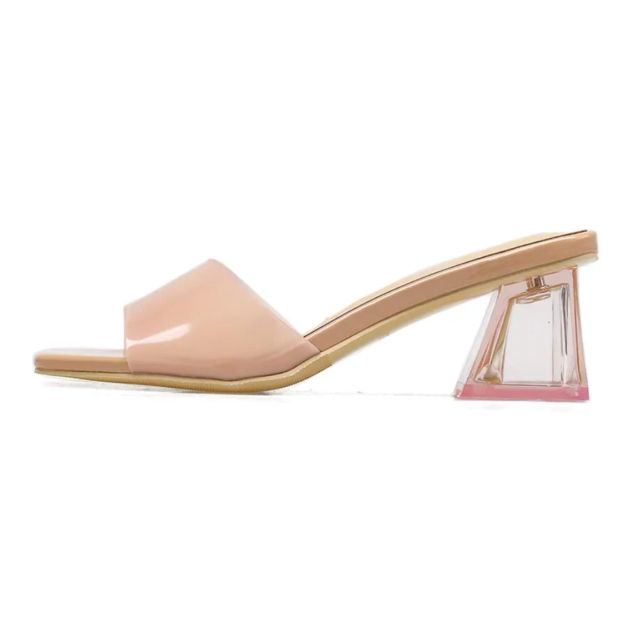 Petite Feet Womens Clear Heel Patent Sandals MS72