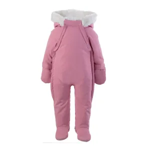 Pink Faux Fur Trim Snowsuit