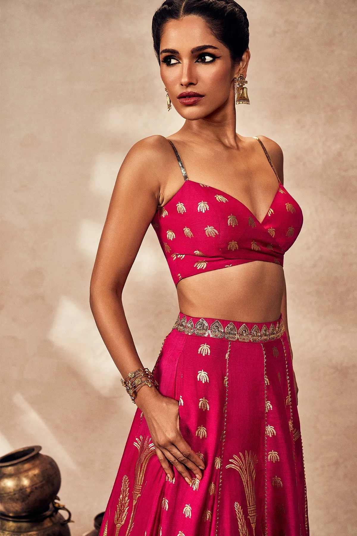 Pink Whispering Lily Lehenga Set