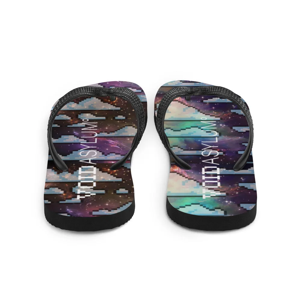 Pixel Cloud Galaxy Flip-Flops
