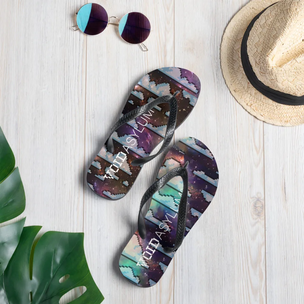 Pixel Cloud Galaxy Flip-Flops