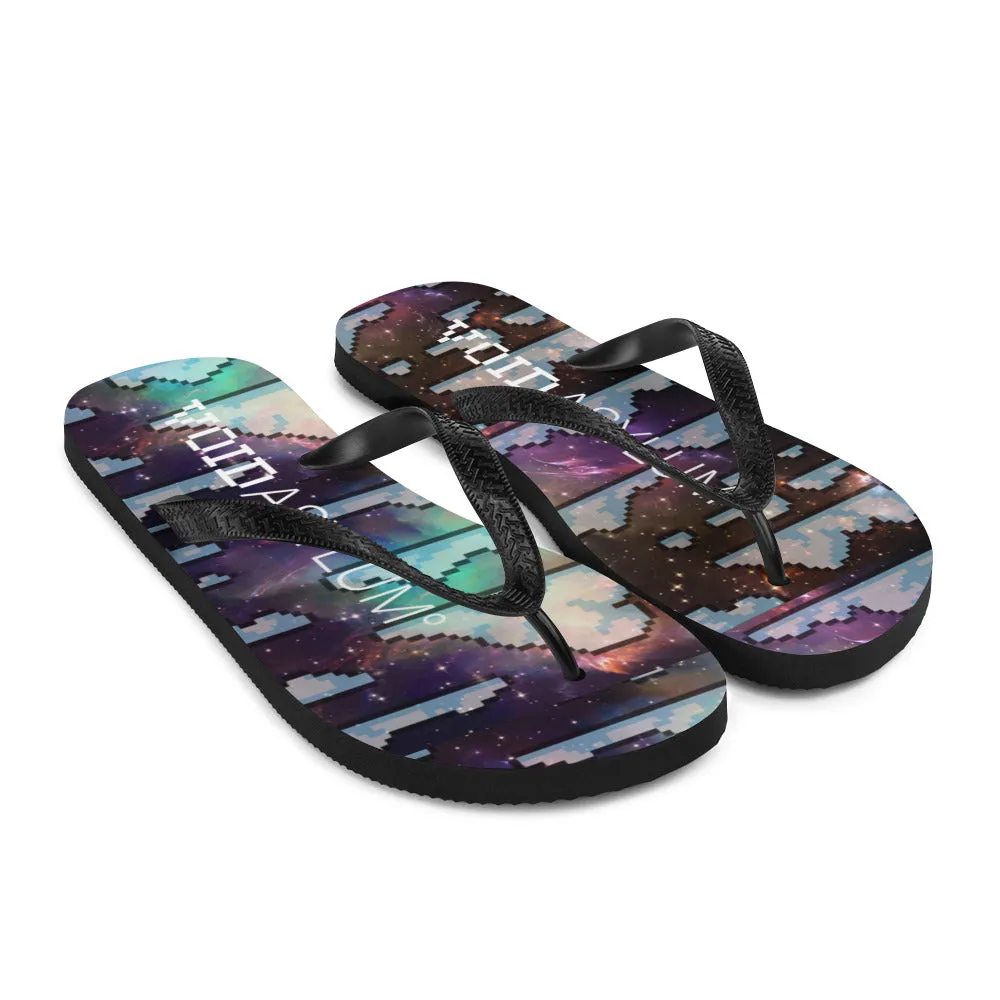 Pixel Cloud Galaxy Flip-Flops