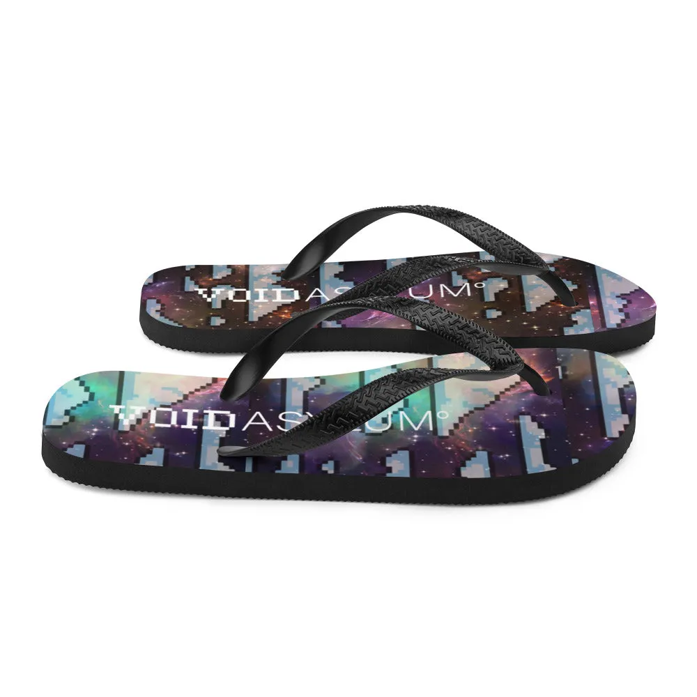 Pixel Cloud Galaxy Flip-Flops