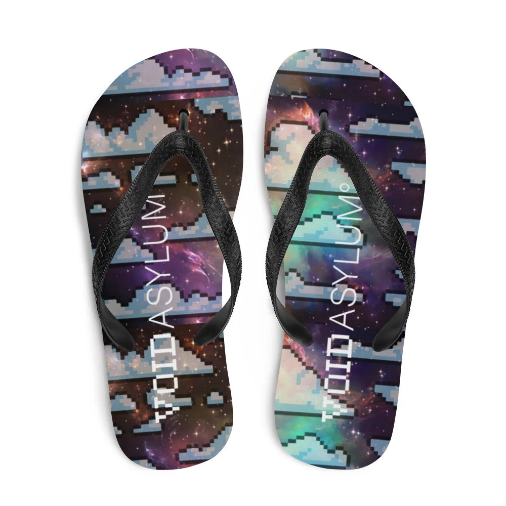 Pixel Cloud Galaxy Flip-Flops