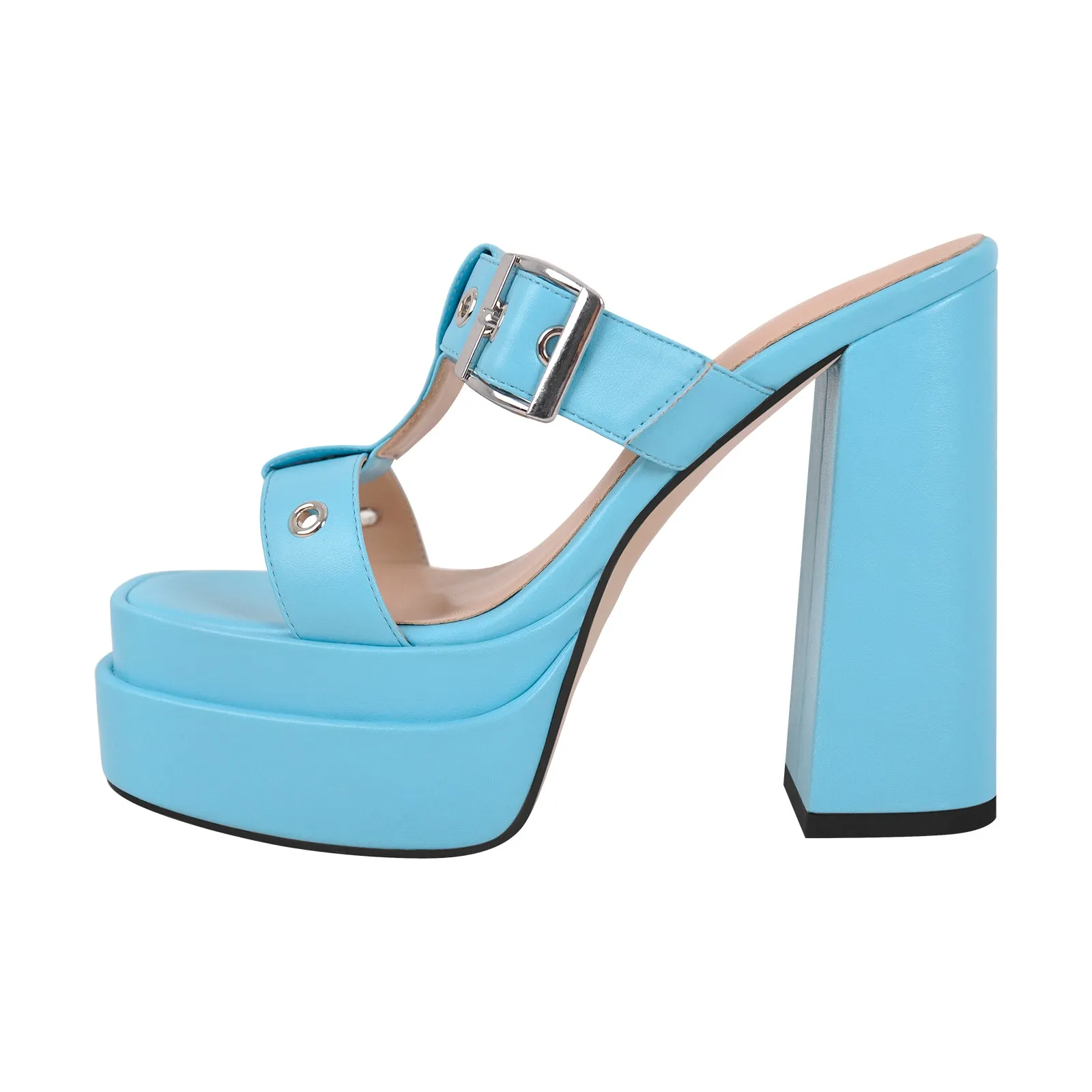 Platform Buckle Strap Chunky Heel Sandals