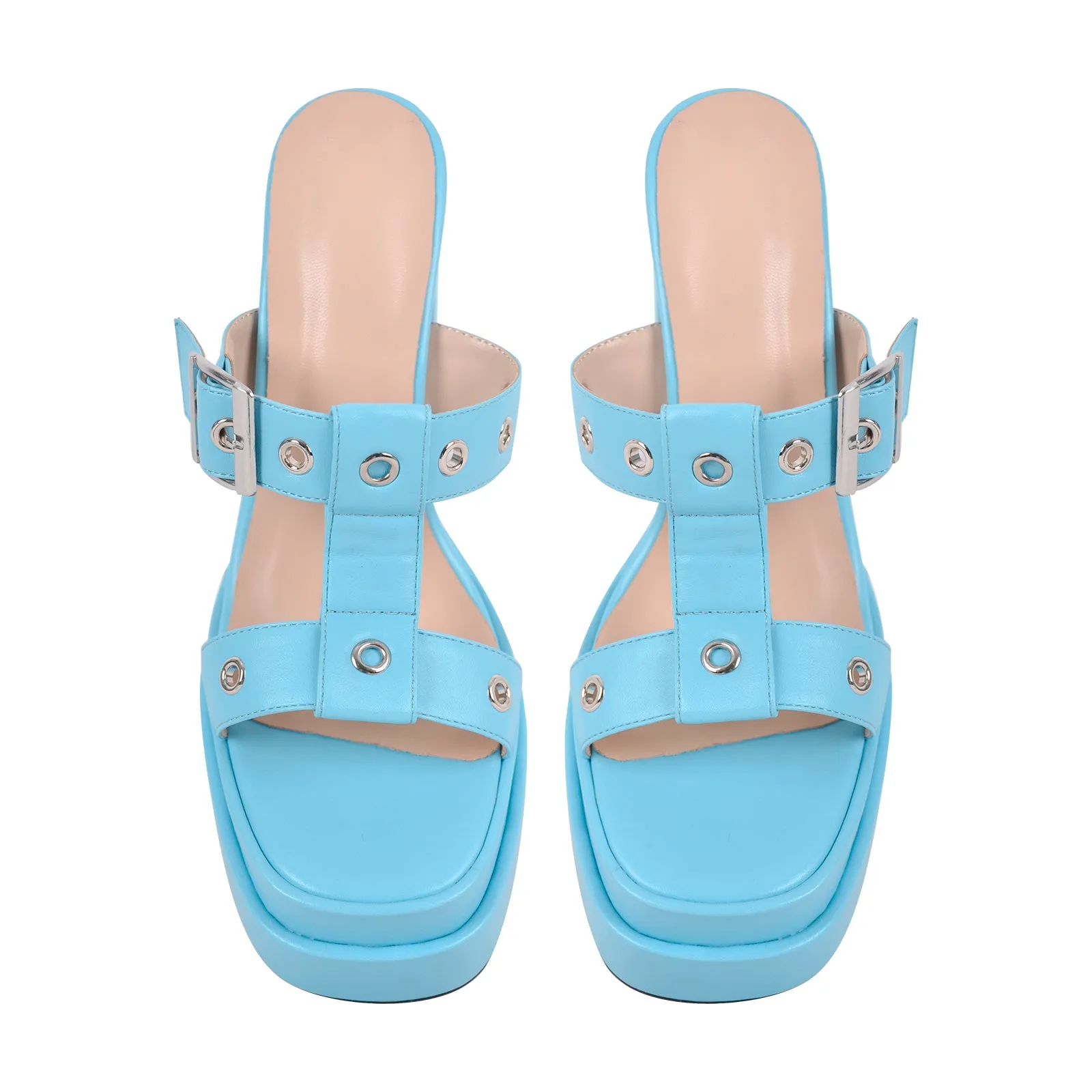 Platform Buckle Strap Chunky Heel Sandals