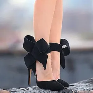 Pointed Big Bow High Heels