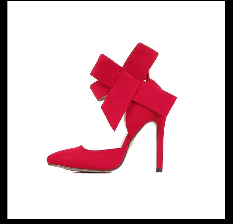 Pointed Big Bow High Heels