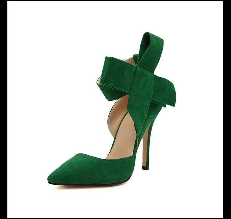 Pointed Big Bow High Heels