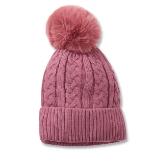 Pom Beanie Purple Woman's Hat