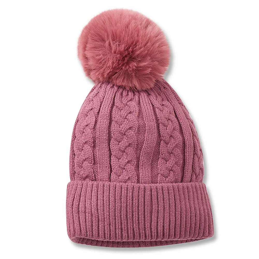 Pom Beanie Purple Woman's Hat