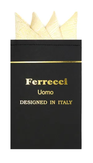 Pre-Folded Microfiber Gold Stripe Handkerchief Pocket Square