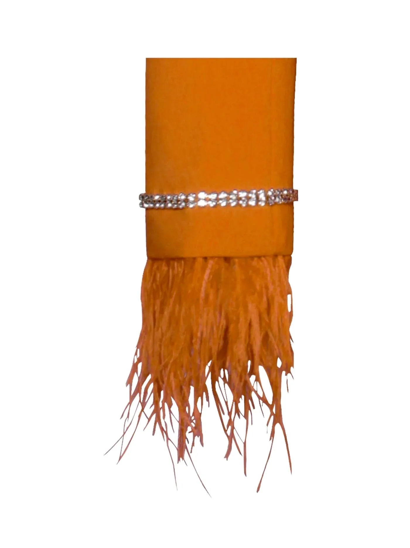 PRE-ORDER Isabella Feather Crystal Sleeve Backless Blazer Dress x Tangerine