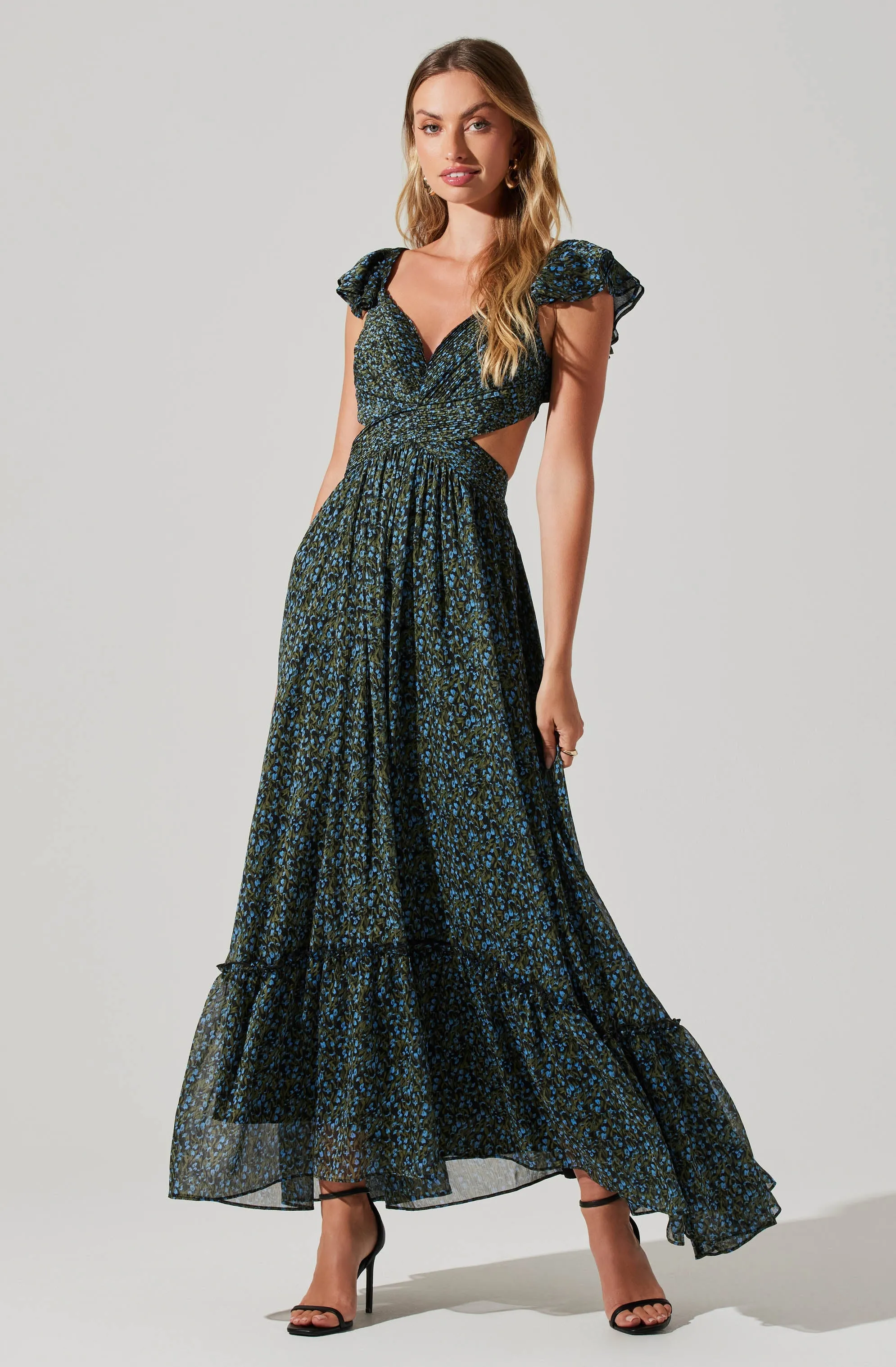 Primrose Floral Strappy Back Maxi Dress