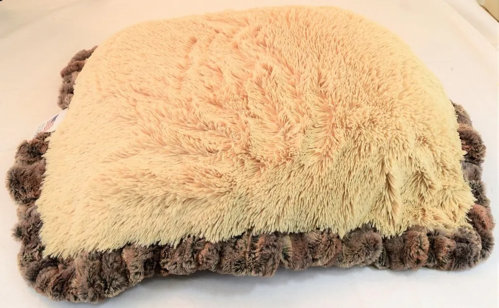 Red Fox & Camel Shag Travel Bed or Blanket