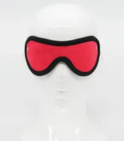 Red Soft Faux Fur Blindfold with Soft Black Edging One Size Red