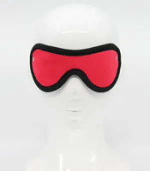 Red Soft Faux Fur Blindfold with Soft Black Edging One Size Red