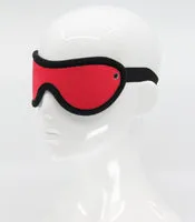 Red Soft Faux Fur Blindfold with Soft Black Edging One Size Red