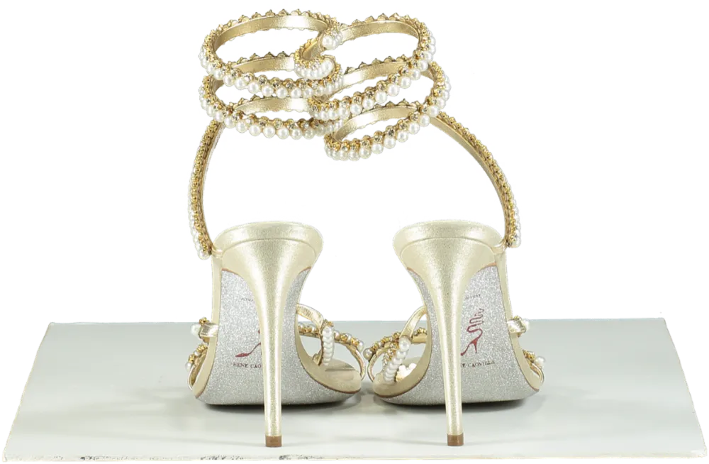René Caovilla Cleo Pearl-Embellished Sandals UK 6 EU 39 👠