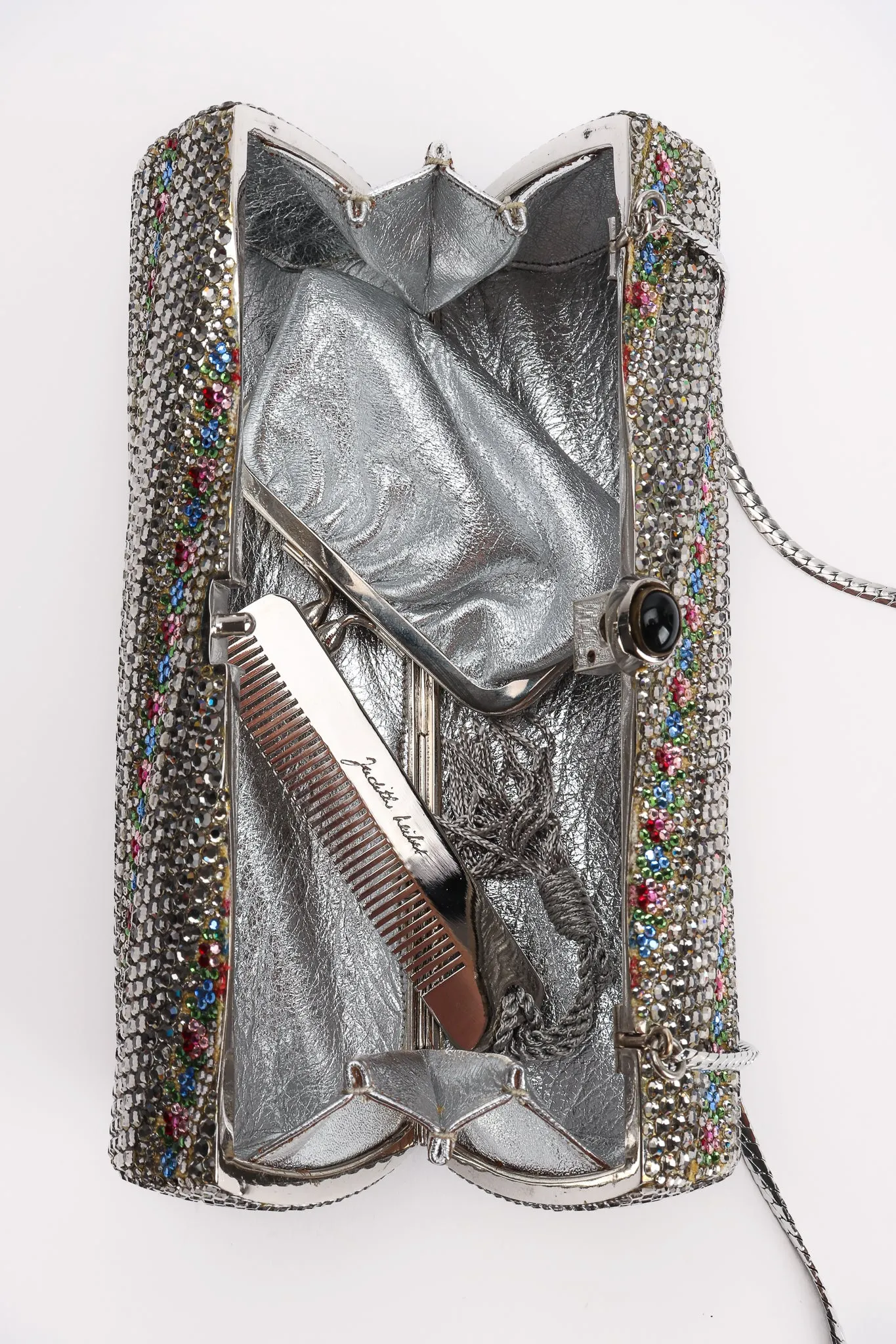 Rhinestone Scalloped Clutch