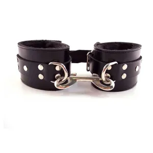 Rouge 100% Leather Faux Fur Wrist Cuffs