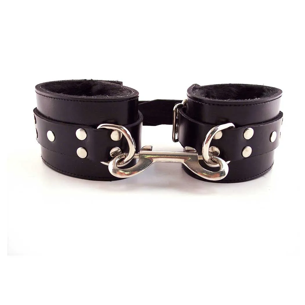 Rouge 100% Leather Faux Fur Wrist Cuffs