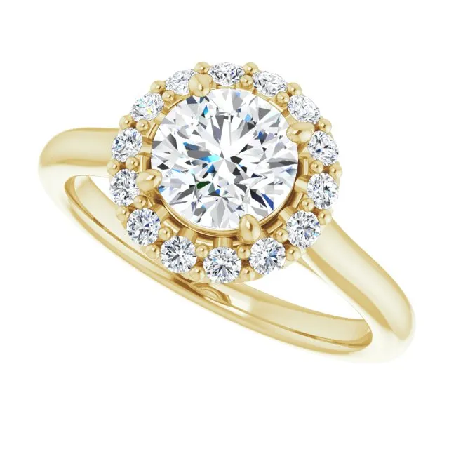 Round Diamond Halo Engagement Ring