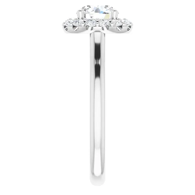Round Diamond Halo Engagement Ring