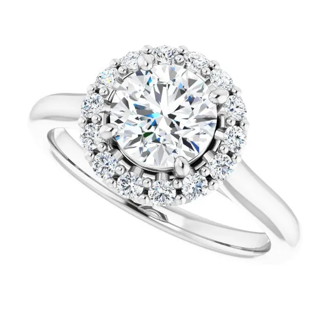 Round Diamond Halo Engagement Ring