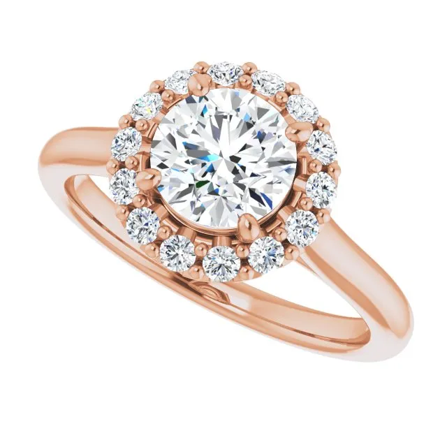 Round Diamond Halo Engagement Ring