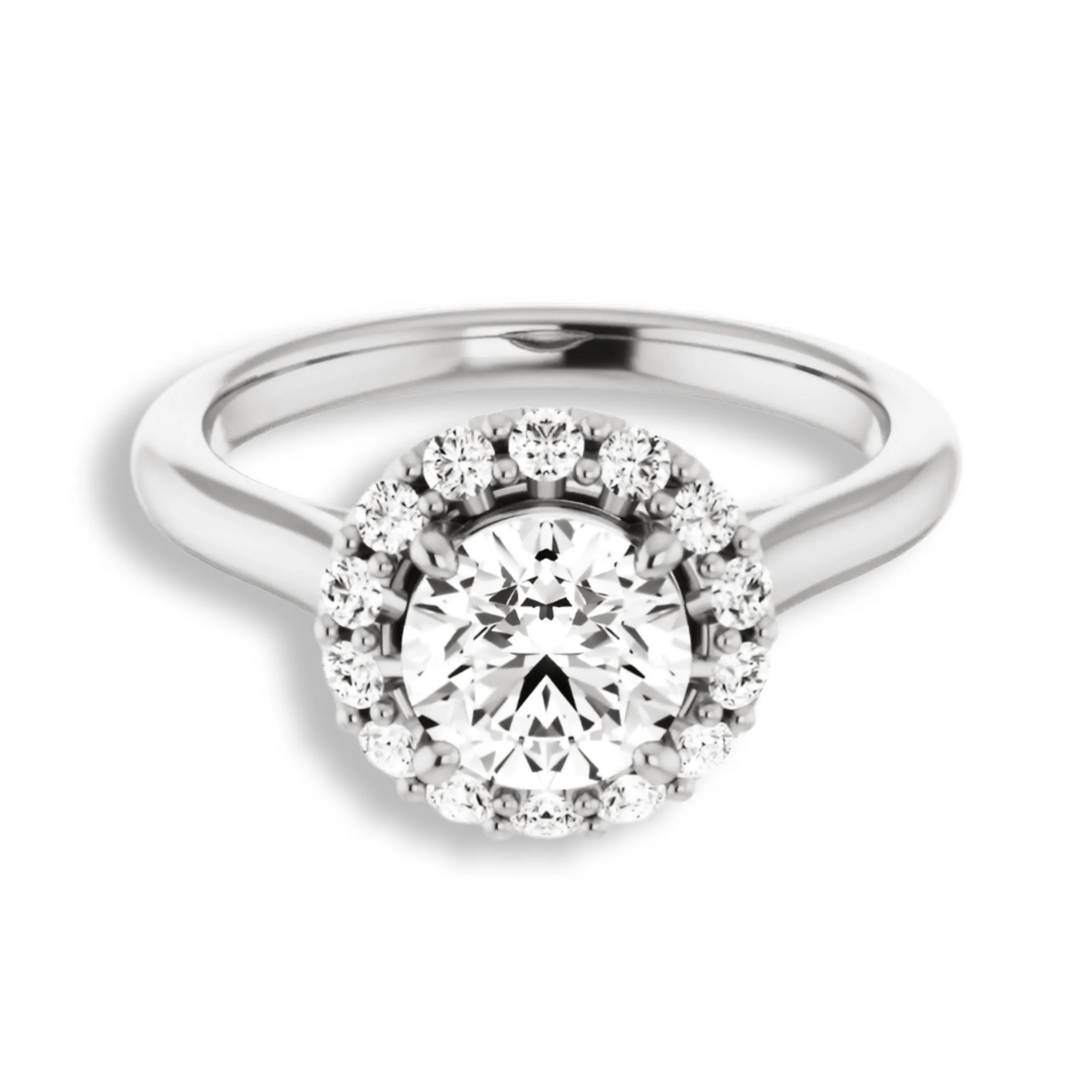 Round Diamond Halo Engagement Ring