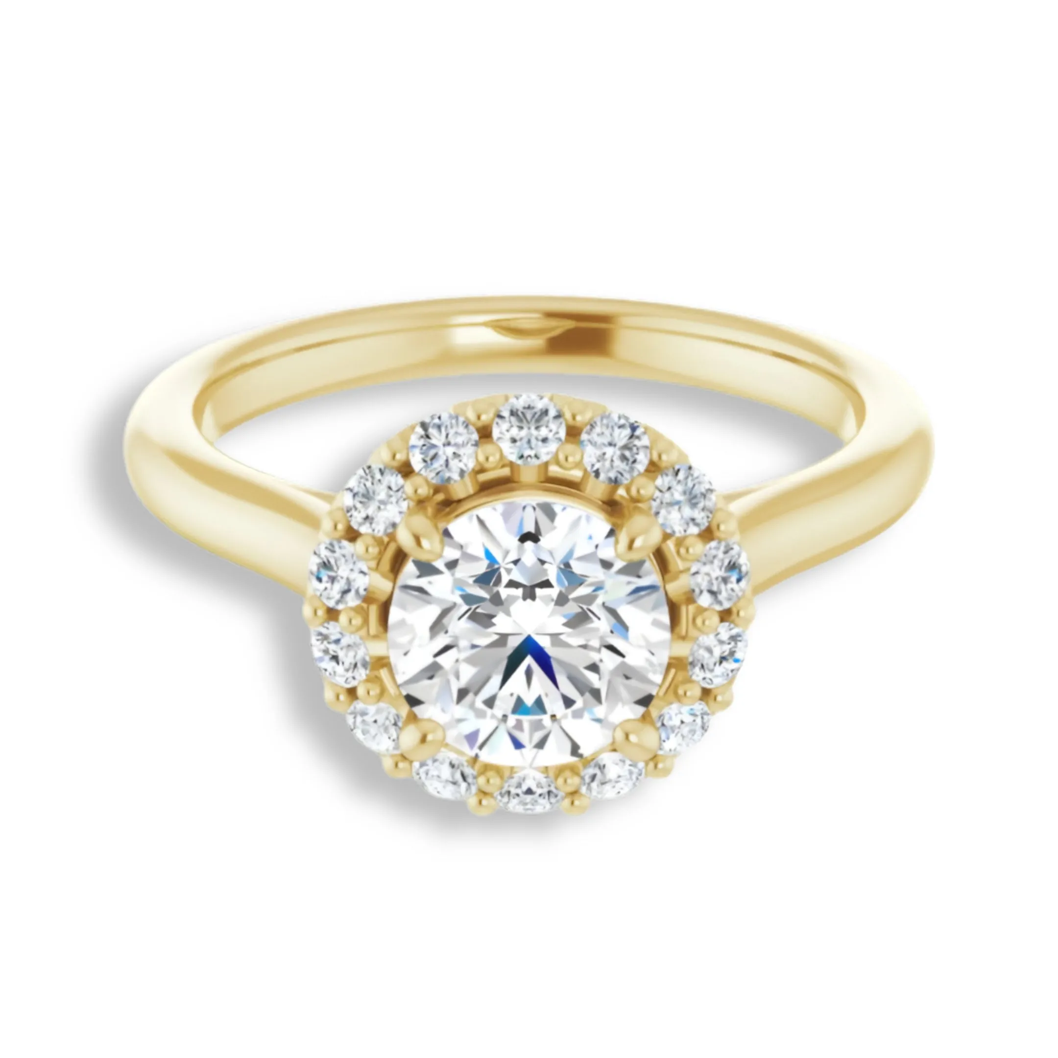 Round Diamond Halo Engagement Ring