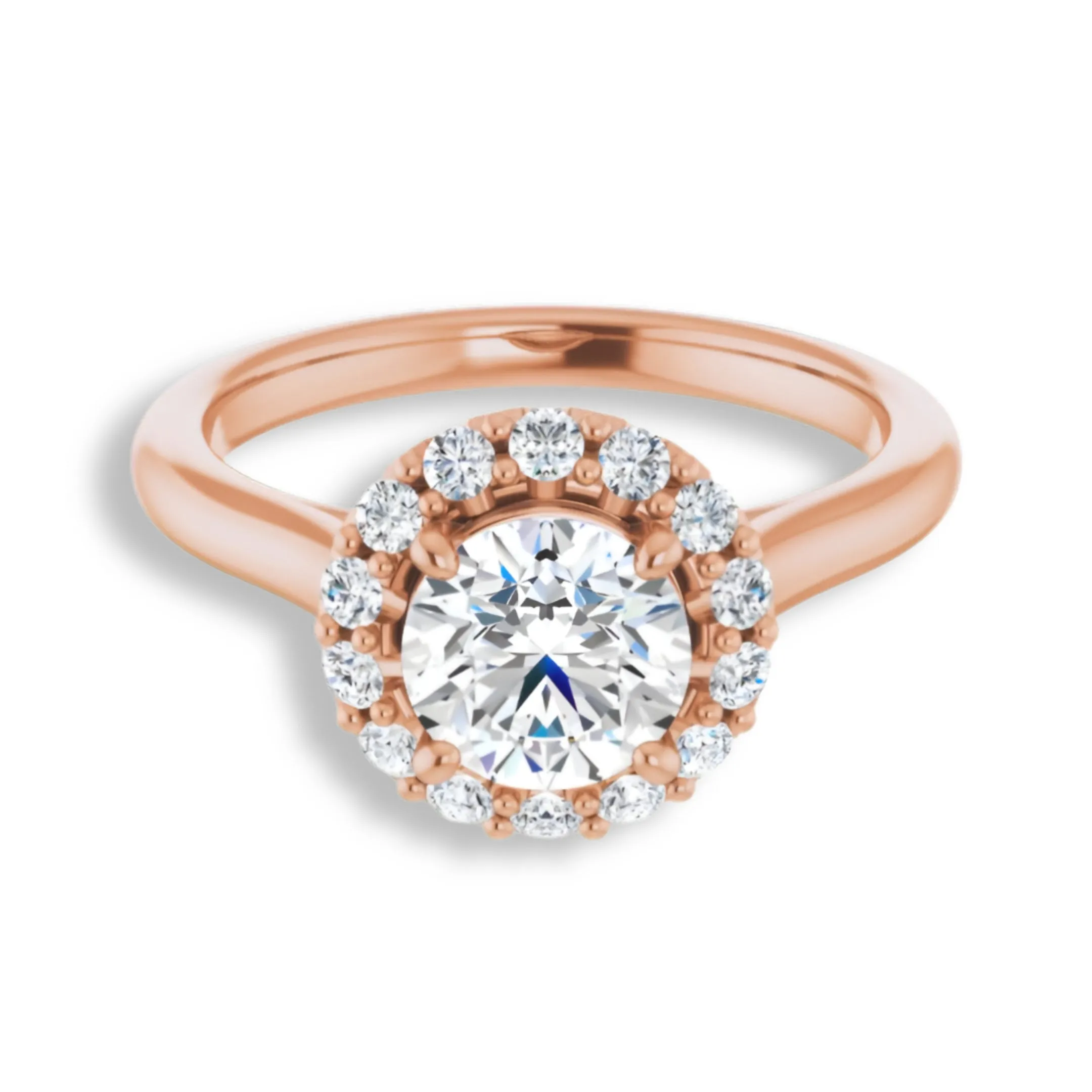 Round Diamond Halo Engagement Ring