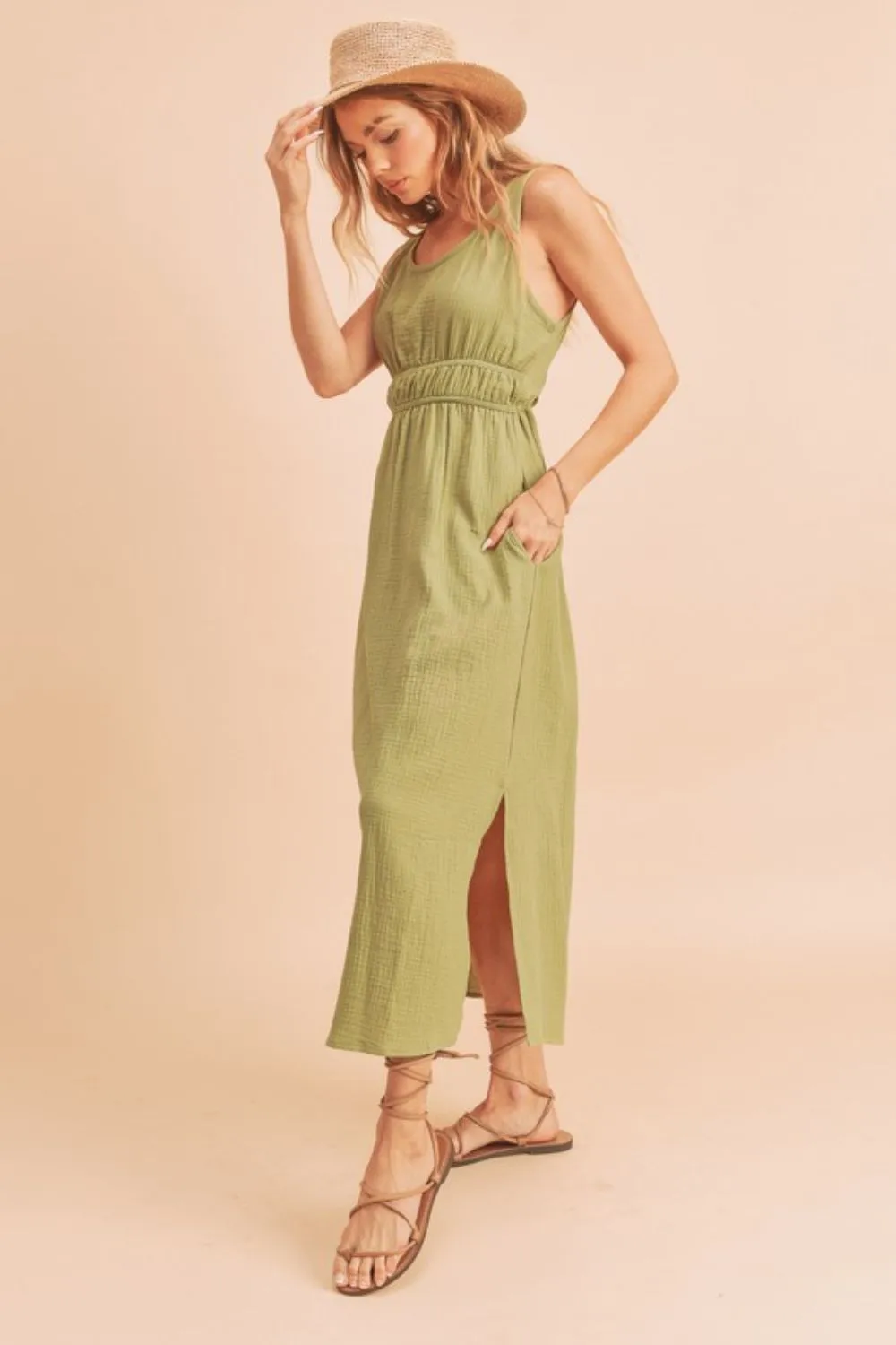 Round Neck Sleeveless Tank Dress