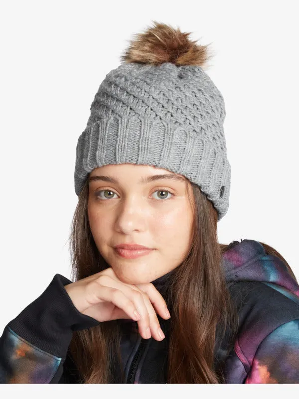 Roxy Womens Blizzard Beanie - Heather Grey