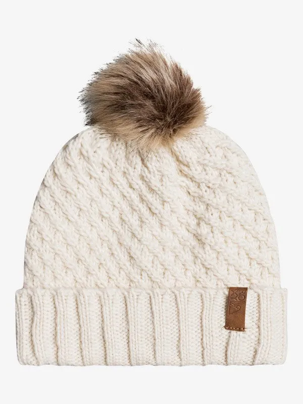 Roxy Womens Blizzard Pom-Pom Beanie - Angora