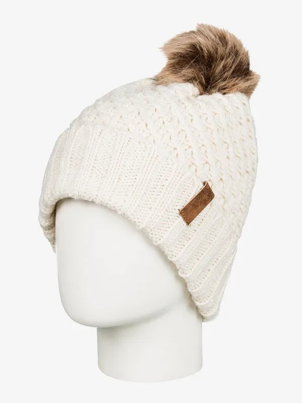 Roxy Womens Blizzard Pom-Pom Beanie - Angora