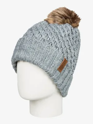 Roxy Womens Blizzard Pom-Pom Beanie - Heather Grey