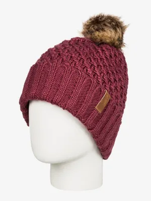 Roxy Womens Blizzard Pom-Pom Beanie - Oxblood Red