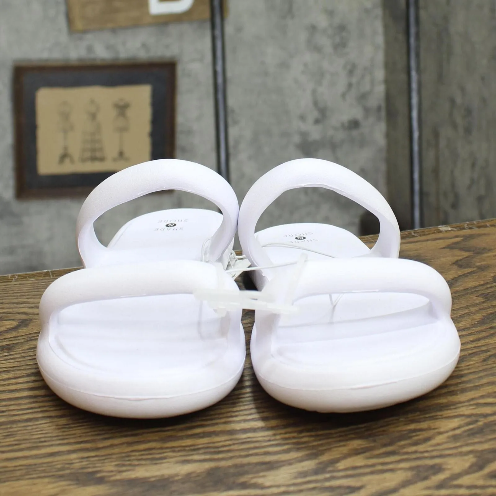 Shade & Shore Womens Ellen EVA Footbed Sandals 89887077 White 8M