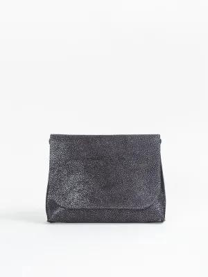 shagreen strappy foldover