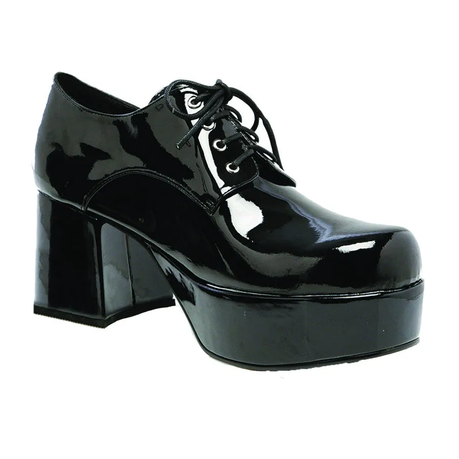 Shoe Platform Blk Pat Men Small Costume Accessories